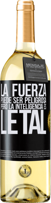 29,95 € Envío gratis | Vino Blanco Edición WHITE La fuerza puede ser peligrosa, pero la inteligencia es letal Etiqueta Negra. Etiqueta personalizable Vino joven Cosecha 2024 Verdejo