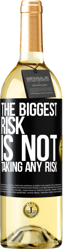 29,95 € Бесплатная доставка | Белое вино Издание WHITE Самый большой риск - не брать на себя никакого риска Черная метка. Настраиваемая этикетка Молодое вино Урожай 2023 Verdejo