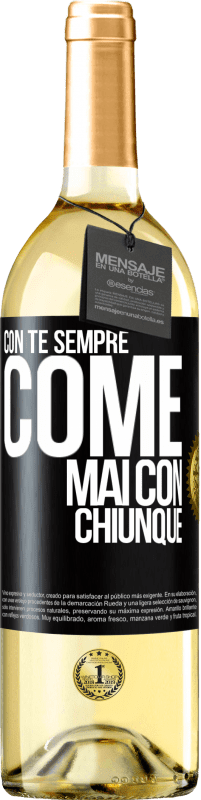 29,95 € Spedizione Gratuita | Vino bianco Edizione WHITE Con te sempre come mai con chiunque Etichetta Nera. Etichetta personalizzabile Vino giovane Raccogliere 2024 Verdejo