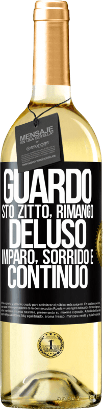 29,95 € Spedizione Gratuita | Vino bianco Edizione WHITE Guardo, sto zitto, rimango deluso, imparo, sorrido e continuo Etichetta Nera. Etichetta personalizzabile Vino giovane Raccogliere 2024 Verdejo