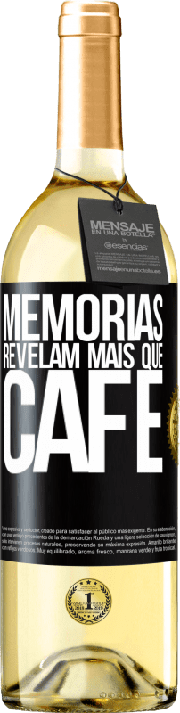 29,95 € Envio grátis | Vinho branco Edição WHITE Memórias revelam mais que café Etiqueta Preta. Etiqueta personalizável Vinho jovem Colheita 2023 Verdejo