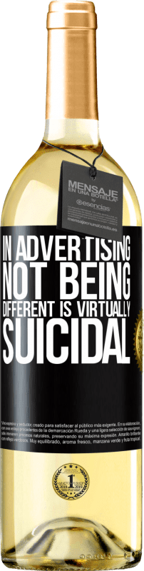 29,95 € 免费送货 | 白葡萄酒 WHITE版 在广告中，保持差异实际上是自杀的 黑标. 可自定义的标签 青年酒 收成 2023 Verdejo