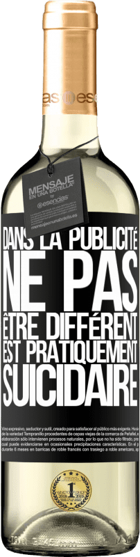 29,95 € Envoi gratuit | Vin blanc Édition WHITE Dans la publicité, ne pas être différent est pratiquement suicidaire Étiquette Noire. Étiquette personnalisable Vin jeune Récolte 2024 Verdejo