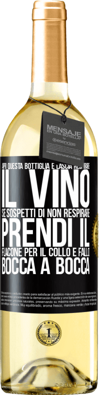 29,95 € Spedizione Gratuita | Vino bianco Edizione WHITE Apri questa bottiglia e lascia respirare il vino. Se sospetti di non respirare, prendi il flacone per il collo e fallo bocca Etichetta Nera. Etichetta personalizzabile Vino giovane Raccogliere 2024 Verdejo