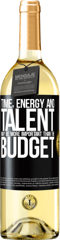 29,95 € Free Shipping | White Wine WHITE Edition Time, energy and talent may be more important than the budget Black Label. Customizable label Young wine Harvest 2023 Verdejo