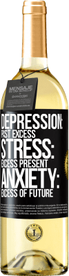 29,95 € Free Shipping | White Wine WHITE Edition Depression: past excess. Stress: excess present. Anxiety: excess of future Black Label. Customizable label Young wine Harvest 2025 Verdejo