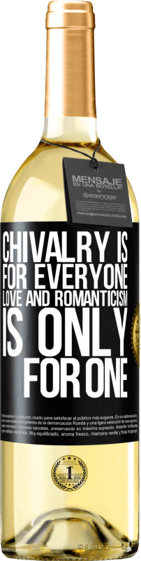 29,95 € 送料無料 | 白ワイン WHITEエディション 騎士道は皆のためです。愛とロマン主義は1つだけです ブラックラベル. カスタマイズ可能なラベル 若いワイン 収穫 2023 Verdejo