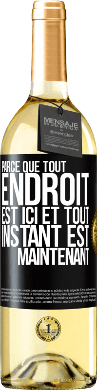 29,95 € Envoi gratuit | Vin blanc Édition WHITE Parce que tout endroit est ici et tout instant est maintenant Étiquette Noire. Étiquette personnalisable Vin jeune Récolte 2024 Verdejo