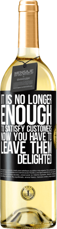 29,95 € Бесплатная доставка | Белое вино Издание WHITE Этого уже недостаточно, чтобы удовлетворить клиентов. Теперь вы должны оставить их в восторге Черная метка. Настраиваемая этикетка Молодое вино Урожай 2023 Verdejo