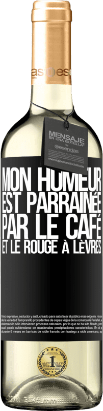 29,95 € Envoi gratuit | Vin blanc Édition WHITE Mon humeur est parrainée par le café et le rouge à lèvres Étiquette Noire. Étiquette personnalisable Vin jeune Récolte 2025 Verdejo