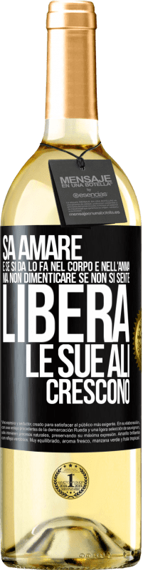 29,95 € Spedizione Gratuita | Vino bianco Edizione WHITE Sa amare, e se si dona, lo fa nel corpo e nell'anima. Ma, non dimenticare, se non ti senti libero, le tue ali crescono Etichetta Nera. Etichetta personalizzabile Vino giovane Raccogliere 2025 Verdejo