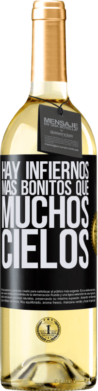 29,95 € Envío gratis | Vino Blanco Edición WHITE Hay infiernos más bonitos que muchos cielos Etiqueta Negra. Etiqueta personalizable Vino joven Cosecha 2024 Verdejo