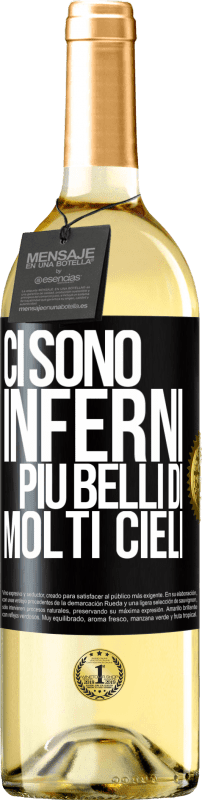 29,95 € Spedizione Gratuita | Vino bianco Edizione WHITE Ci sono inferni più belli di molti cieli Etichetta Nera. Etichetta personalizzabile Vino giovane Raccogliere 2024 Verdejo