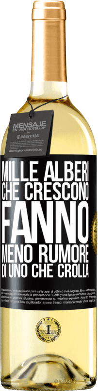 29,95 € Spedizione Gratuita | Vino bianco Edizione WHITE Mille alberi che crescono fanno meno rumore di uno che crolla Etichetta Nera. Etichetta personalizzabile Vino giovane Raccogliere 2024 Verdejo