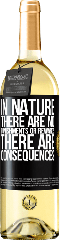 29,95 € Бесплатная доставка | Белое вино Издание WHITE В природе нет наказаний или наград, есть последствия Черная метка. Настраиваемая этикетка Молодое вино Урожай 2023 Verdejo