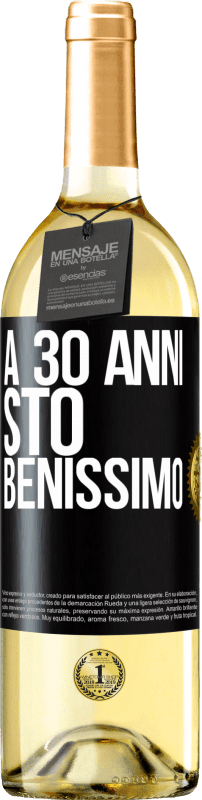 29,95 € Spedizione Gratuita | Vino bianco Edizione WHITE A 30 anni, sto benissimo Etichetta Nera. Etichetta personalizzabile Vino giovane Raccogliere 2024 Verdejo