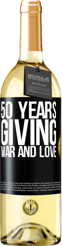 29,95 € 送料無料 | 白ワイン WHITEエディション 戦争と愛を与える50年 ブラックラベル. カスタマイズ可能なラベル 若いワイン 収穫 2023 Verdejo