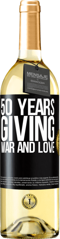 29,95 € Free Shipping | White Wine WHITE Edition 50 years giving war and love Black Label. Customizable label Young wine Harvest 2024 Verdejo