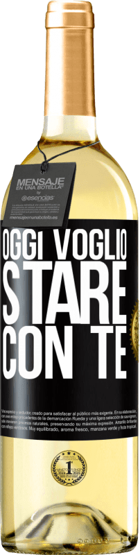 29,95 € Spedizione Gratuita | Vino bianco Edizione WHITE Oggi voglio stare con te Etichetta Nera. Etichetta personalizzabile Vino giovane Raccogliere 2024 Verdejo