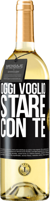 29,95 € Spedizione Gratuita | Vino bianco Edizione WHITE Oggi voglio stare con te Etichetta Nera. Etichetta personalizzabile Vino giovane Raccogliere 2025 Verdejo