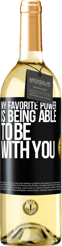 29,95 € Бесплатная доставка | Белое вино Издание WHITE Моя любимая сила - быть с тобой Черная метка. Настраиваемая этикетка Молодое вино Урожай 2023 Verdejo