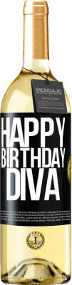 29,95 € Free Shipping | White Wine WHITE Edition Happy birthday Diva Black Label. Customizable label Young wine Harvest 2024 Verdejo