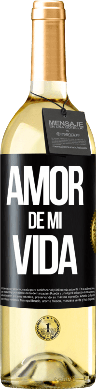 29,95 € Envío gratis | Vino Blanco Edición WHITE Amor de mi vida Etiqueta Negra. Etiqueta personalizable Vino joven Cosecha 2023 Verdejo