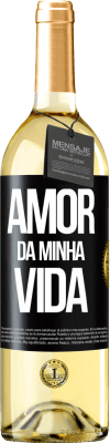 29,95 € Envio grátis | Vinho branco Edição WHITE Amor da minha vida Etiqueta Preta. Etiqueta personalizável Vinho jovem Colheita 2024 Verdejo