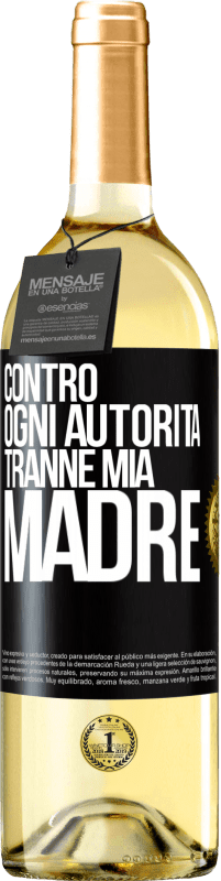 29,95 € Spedizione Gratuita | Vino bianco Edizione WHITE Contro ogni autorità ... tranne mia madre Etichetta Nera. Etichetta personalizzabile Vino giovane Raccogliere 2023 Verdejo