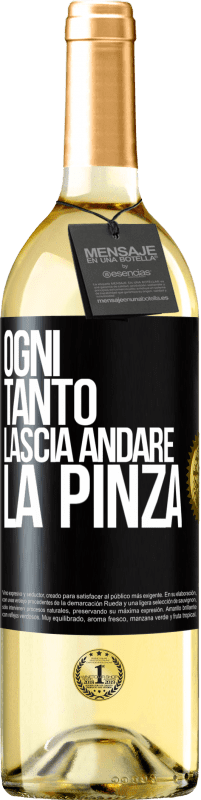 29,95 € Spedizione Gratuita | Vino bianco Edizione WHITE Ogni tanto lascia andare la pinza Etichetta Nera. Etichetta personalizzabile Vino giovane Raccogliere 2023 Verdejo