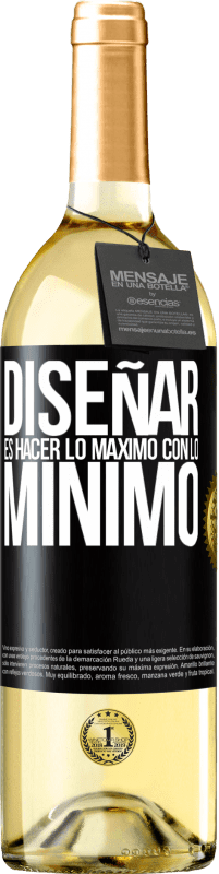 29,95 € Envío gratis | Vino Blanco Edición WHITE Diseñar es hacer lo máximo con lo mínimo Etiqueta Negra. Etiqueta personalizable Vino joven Cosecha 2023 Verdejo