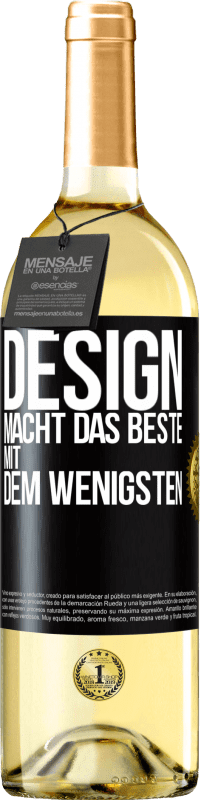 29,95 € Kostenloser Versand | Weißwein WHITE Ausgabe Design macht das Beste mit dem Wenigsten Schwarzes Etikett. Anpassbares Etikett Junger Wein Ernte 2023 Verdejo