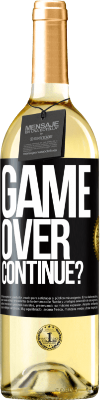 29,95 € Free Shipping | White Wine WHITE Edition GAME OVER. Continue? Black Label. Customizable label Young wine Harvest 2024 Verdejo