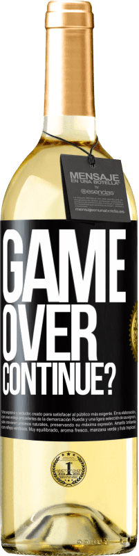 29,95 € Envío gratis | Vino Blanco Edición WHITE GAME OVER. Continue? Etiqueta Negra. Etiqueta personalizable Vino joven Cosecha 2023 Verdejo