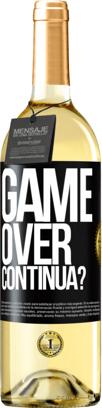 29,95 € Spedizione Gratuita | Vino bianco Edizione WHITE GAME OVER. Continua? Etichetta Nera. Etichetta personalizzabile Vino giovane Raccogliere 2024 Verdejo