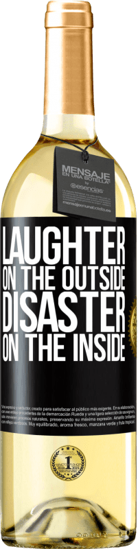 29,95 € Free Shipping | White Wine WHITE Edition Laughter on the outside, disaster on the inside Black Label. Customizable label Young wine Harvest 2023 Verdejo