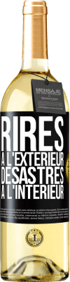 29,95 € Envoi gratuit | Vin blanc Édition WHITE Rires à l'extérieur, désastres à l'intérieur Étiquette Noire. Étiquette personnalisable Vin jeune Récolte 2023 Verdejo