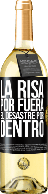 29,95 € Envío gratis | Vino Blanco Edición WHITE La risa por fuera, el desastre por dentro Etiqueta Negra. Etiqueta personalizable Vino joven Cosecha 2024 Verdejo