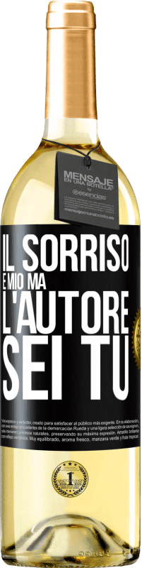 29,95 € Spedizione Gratuita | Vino bianco Edizione WHITE Il sorriso è mio, ma l'autore sei tu Etichetta Nera. Etichetta personalizzabile Vino giovane Raccogliere 2025 Verdejo