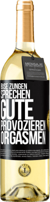 29,95 € Kostenloser Versand | Weißwein WHITE Ausgabe Böse Zungen sprechen, gute provozieren Orgasmen Schwarzes Etikett. Anpassbares Etikett Junger Wein Ernte 2024 Verdejo