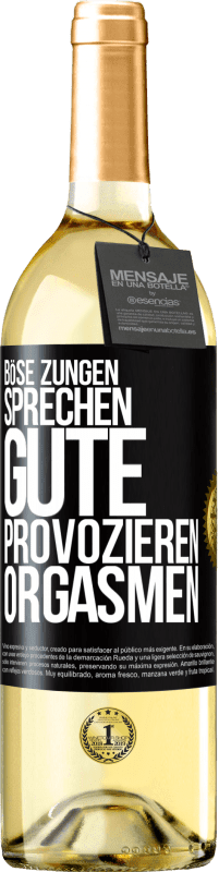 29,95 € Kostenloser Versand | Weißwein WHITE Ausgabe Böse Zungen sprechen, gute provozieren Orgasmen Schwarzes Etikett. Anpassbares Etikett Junger Wein Ernte 2023 Verdejo