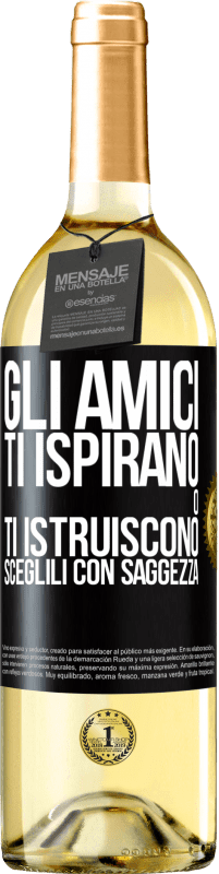 29,95 € Spedizione Gratuita | Vino bianco Edizione WHITE Gli amici ti ispirano o ti istruiscono. Sceglili con saggezza Etichetta Nera. Etichetta personalizzabile Vino giovane Raccogliere 2023 Verdejo