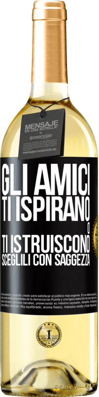 29,95 € Spedizione Gratuita | Vino bianco Edizione WHITE Gli amici ti ispirano o ti istruiscono. Sceglili con saggezza Etichetta Nera. Etichetta personalizzabile Vino giovane Raccogliere 2025 Verdejo