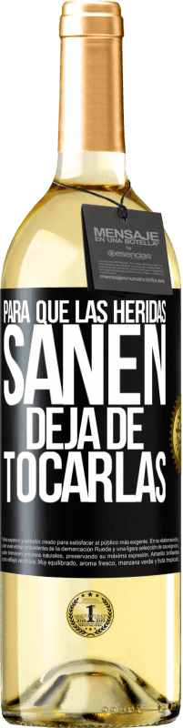 29,95 € Envío gratis | Vino Blanco Edición WHITE Para que las heridas sanen, deja de tocarlas Etiqueta Negra. Etiqueta personalizable Vino joven Cosecha 2024 Verdejo