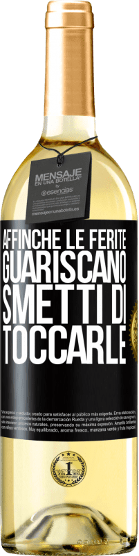 29,95 € Spedizione Gratuita | Vino bianco Edizione WHITE Affinché le ferite guariscano, smetti di toccarle Etichetta Nera. Etichetta personalizzabile Vino giovane Raccogliere 2024 Verdejo