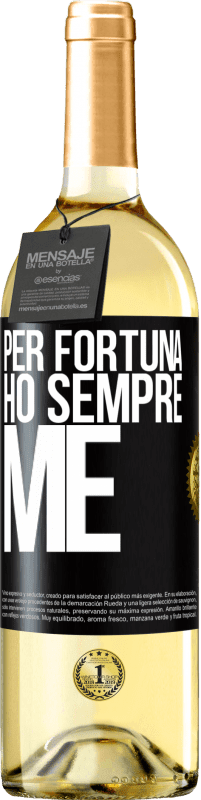 29,95 € Spedizione Gratuita | Vino bianco Edizione WHITE Per fortuna ho sempre me Etichetta Nera. Etichetta personalizzabile Vino giovane Raccogliere 2024 Verdejo