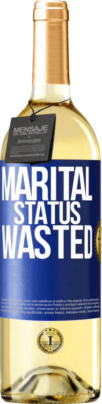 29,95 € Free Shipping | White Wine WHITE Edition Marital status: wasted Blue Label. Customizable label Young wine Harvest 2024 Verdejo