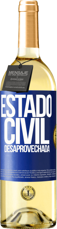 29,95 € Envío gratis | Vino Blanco Edición WHITE Estado civil: desaprovechada Etiqueta Azul. Etiqueta personalizable Vino joven Cosecha 2023 Verdejo