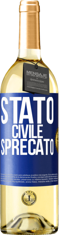 29,95 € Spedizione Gratuita | Vino bianco Edizione WHITE Stato civile: sprecato Etichetta Blu. Etichetta personalizzabile Vino giovane Raccogliere 2023 Verdejo
