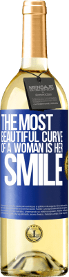 29,95 € Free Shipping | White Wine WHITE Edition The most beautiful curve of a woman is her smile Blue Label. Customizable label Young wine Harvest 2024 Verdejo